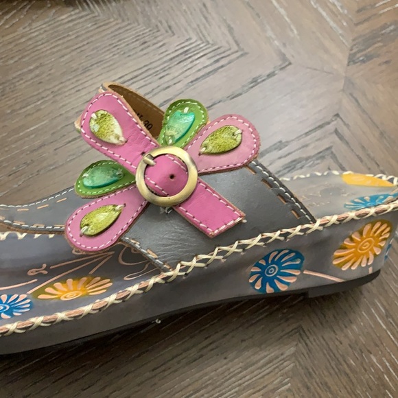 Spring Step L’Artiste gray leather toe loop sandal Size 38 /8.5 - Picture 9 of 17